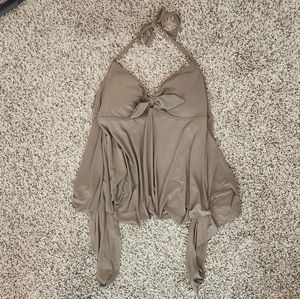 Venus tan halter scarf tankini swim top size 8